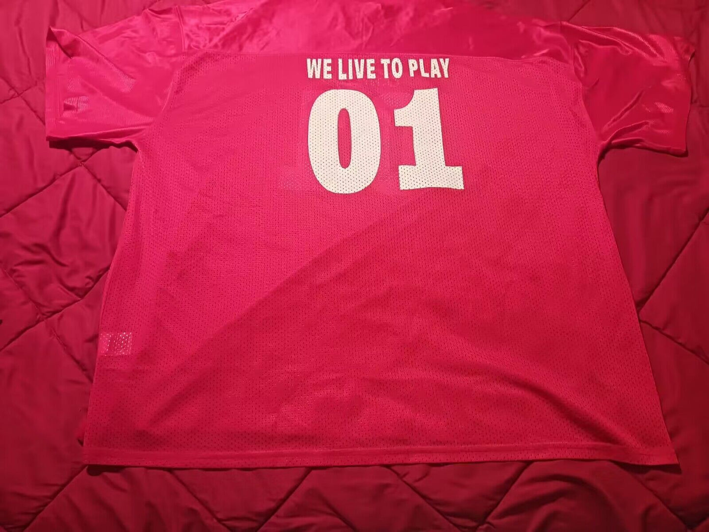 Bally's #01 We Live To Play red American Football Jerseys view 2