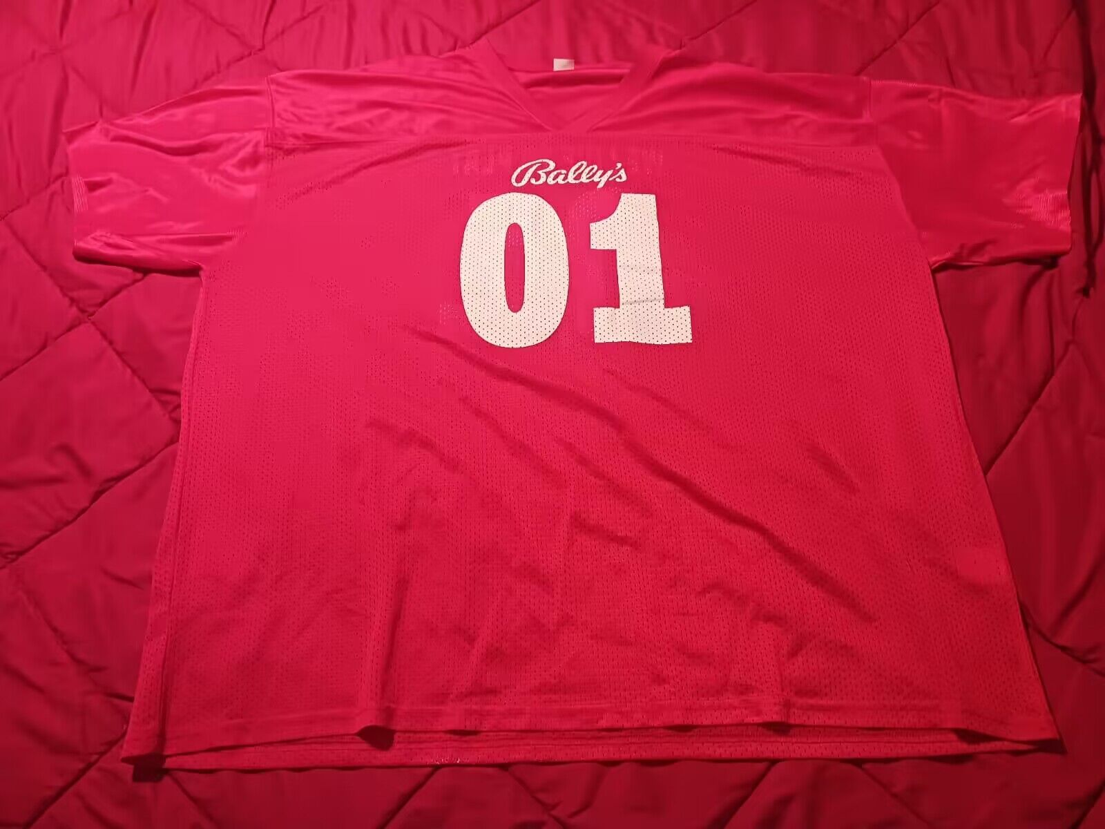 Bally's #01 We Live To Play red American Football Jerseys - Main View