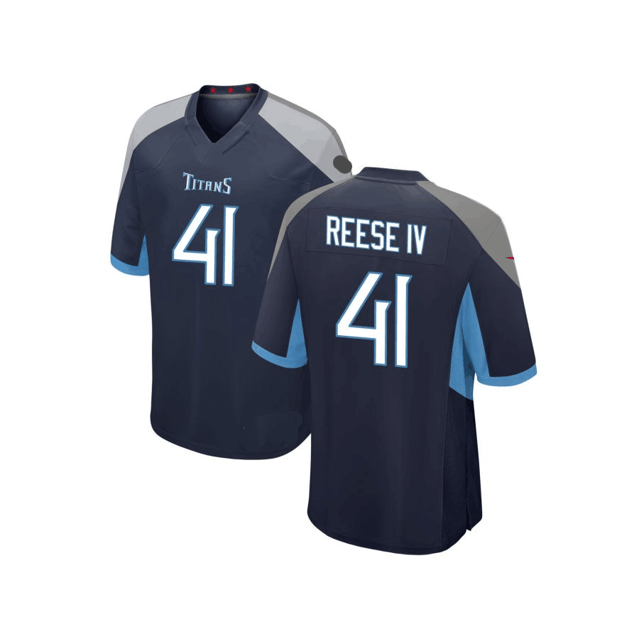 T.Titans #41 Otis Reese IV Navy Game American Football Jerseys - Main View