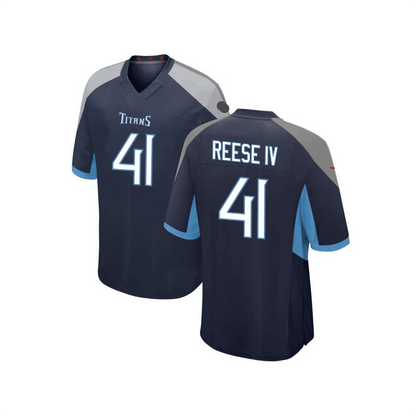 T.Titans #41 Otis Reese IV Navy Game American Football Jerseys - Main View