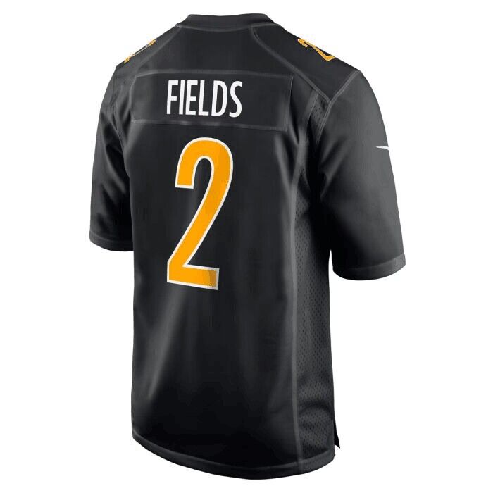 P.Steelers #2 Justin Fields Black Replica Carbon American Football Jerseys - Main View
