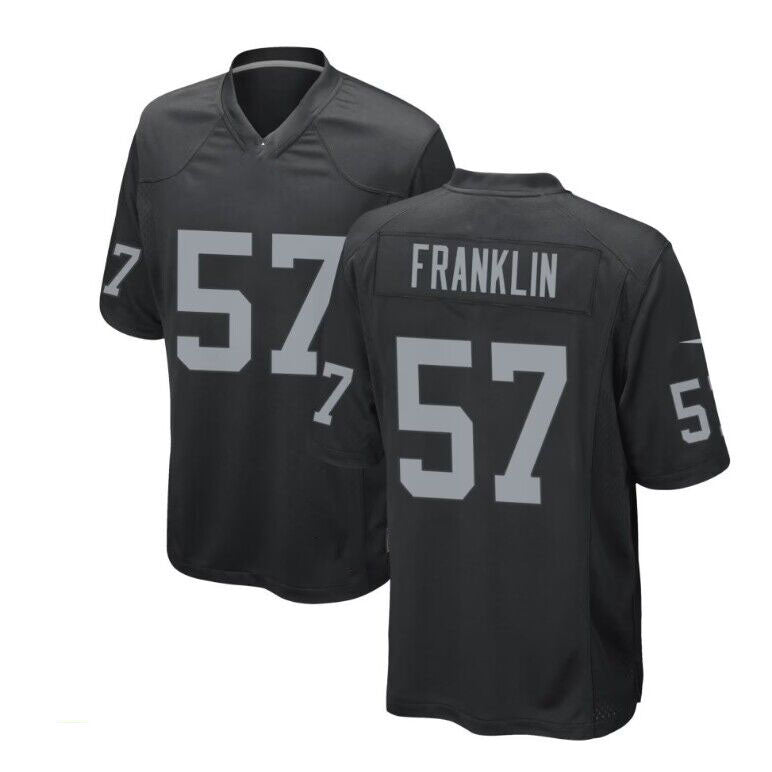 L.Raiders #57 TJ Franklin Black Player Game Jersey Stitched American Football Jerseys - Main View