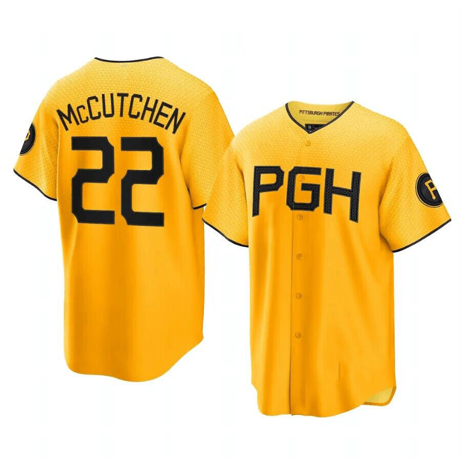 Pittsburgh Pirates #22 Andrew McCutchen Yellow Home Limited Baseball Stitched Jersey - Main View