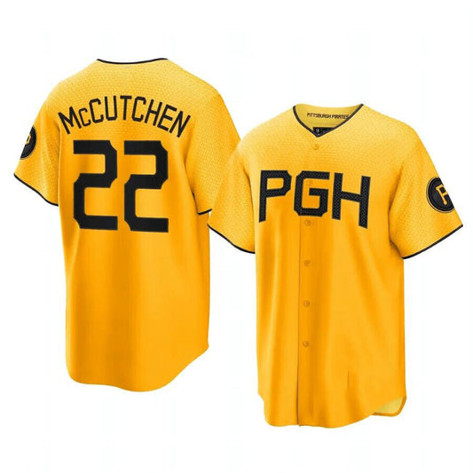 Pittsburgh Pirates #22 Andrew McCutchen Yellow Home Limited Baseball Stitched Jersey - Main View