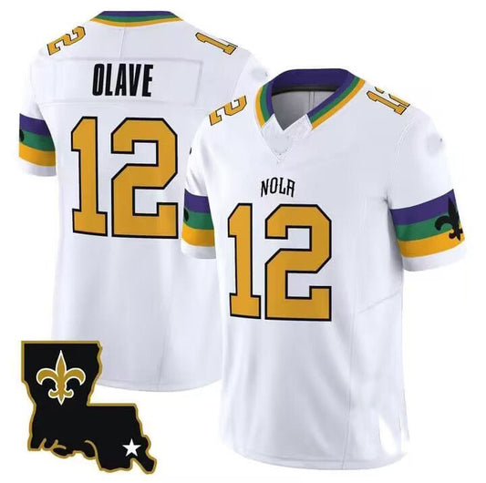 NO.Saints #12 Chris Olave White Alternate Game Jersey Stitched American Football Jerseys - Main View
