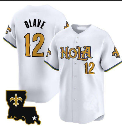 NO.Saints #12 Chris Olave White Alternate Game Jersey Stitched American Baseball Jersey - Main View