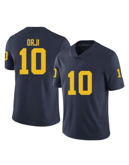 M.Wolverines #10 Alex Orji Navy Stitched Jersey College Jerseys - Main View