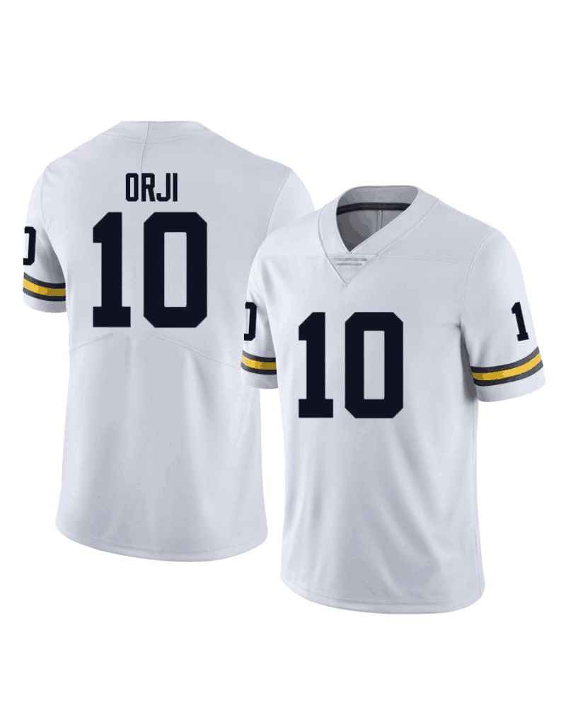 M.Wolverines #10 Alex Orji white Stitched Jersey College Jerseys - Main View