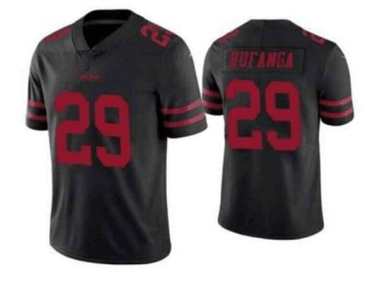 SF. 49ers #29 Talanoa Hufanga Black Scarlet Vapor Limited Jerseys Stitched American Football Jersey - Main View