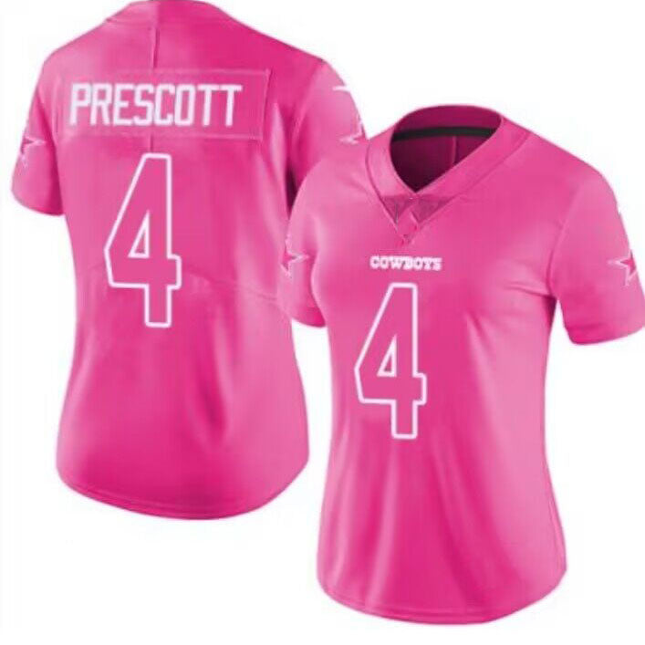 D.Cowboys #4 Dak Prescott Pink Game Jersey Stitched American Football Jerseys - Main View