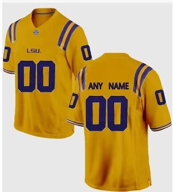 Custom L.Tigers Game Gold Stitched American College Jerseys - Main View