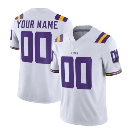 Custom L.Tigers Game White Stitched American College Jerseys - Main View