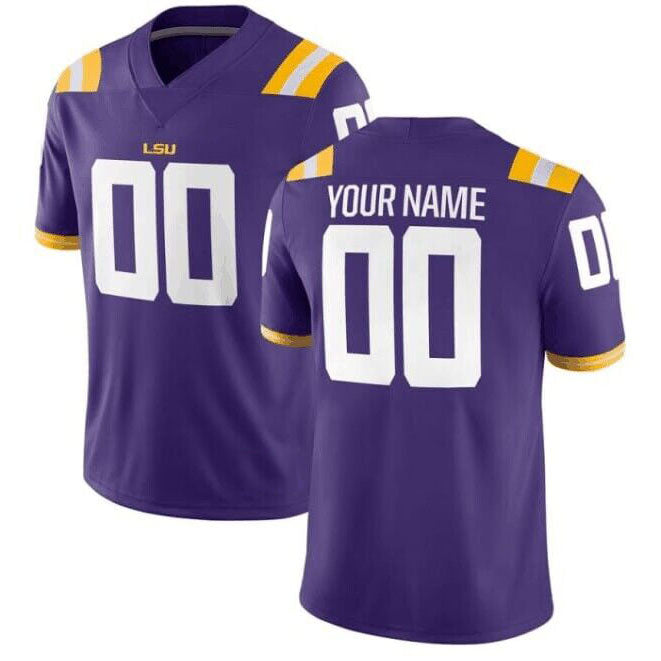 Custom L.Tigers Game Purple Stitched American College Jerseys - Main View