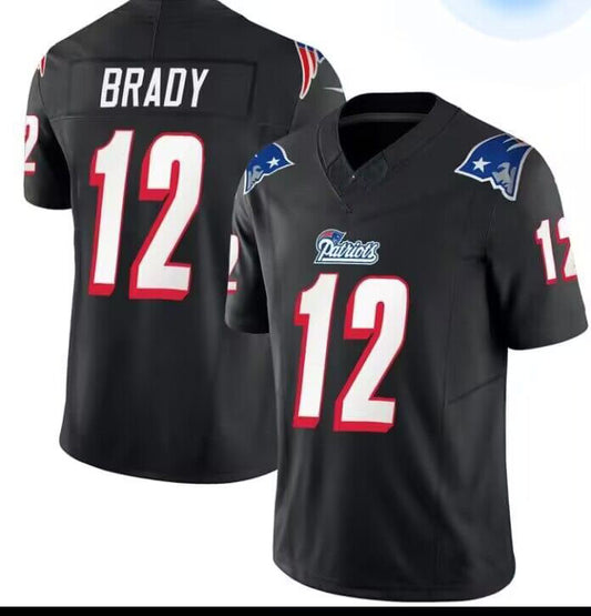 NE.Patriots #12 Tom Brady Navy Game Retired Player Jersey Stitched American Football Jerseys - Main View