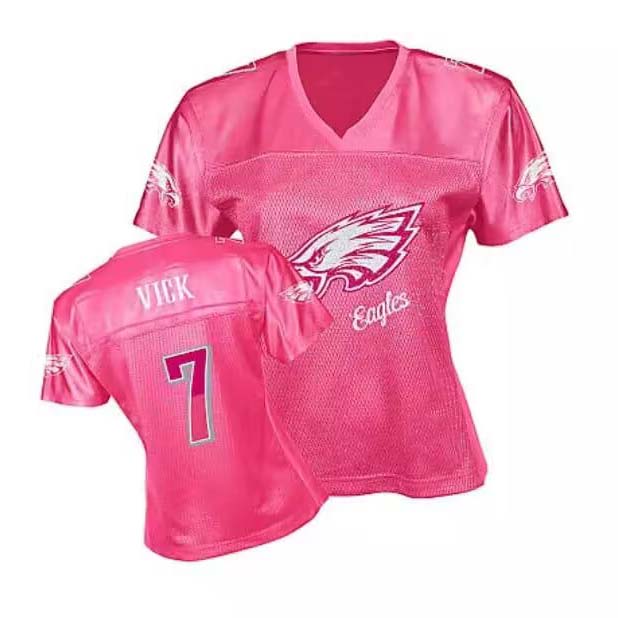P.Eagles #7 Michael Vick Pink Fan Stitched American Football Jerseys - Main View