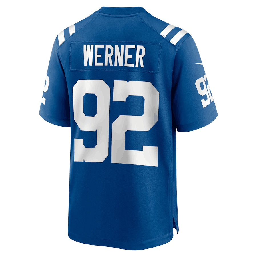 IN. Colts #92 Bjoern Werner Retired Player Game Jersey - Royal Stitched American Football Jerseys - Main View