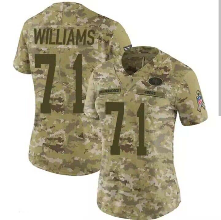 SF.49ers #71 Trent Williams Camo Stitched Limited 2021 Salute To Service Stitched American Football Jerseys - Main View