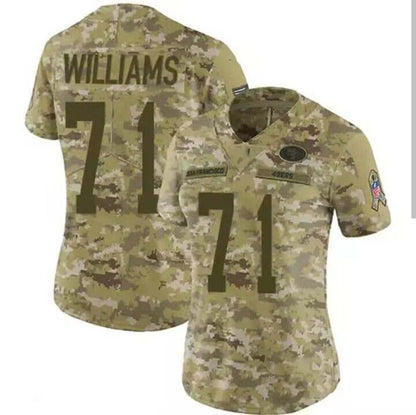 SF.49ers #71 Trent Williams Camo Stitched Limited 2021 Salute To Service Stitched American Football Jerseys - Main View
