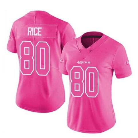 SF.49ers #80 Jerry Rice Pink Stitched Limited Rush Fashion Stitched American Football Jerseys - Main View