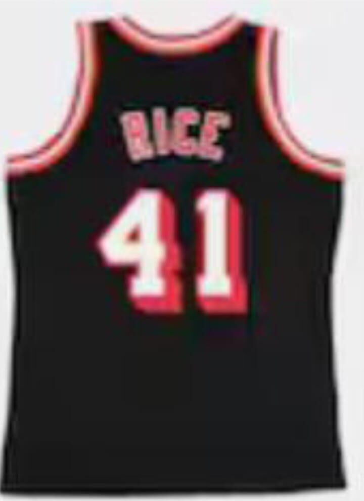 M.Heat #41 Glen Rice 1994-95 Black Hardwood Classic Swingman Stitched American Basketball Jersey view 2
