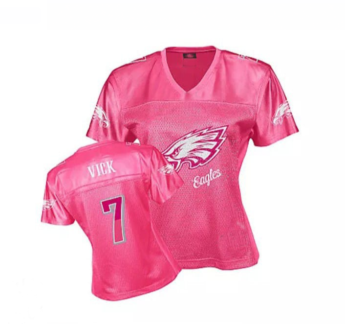 P.Eagles  #7 VICK Pink Patch Stitched American Football Jerseys - Main View