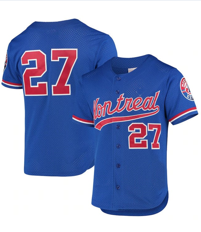 #27 blue Stitches Baseball Jerseys - Main View