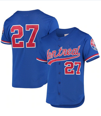 #27 blue Stitches Baseball Jerseys - Main View