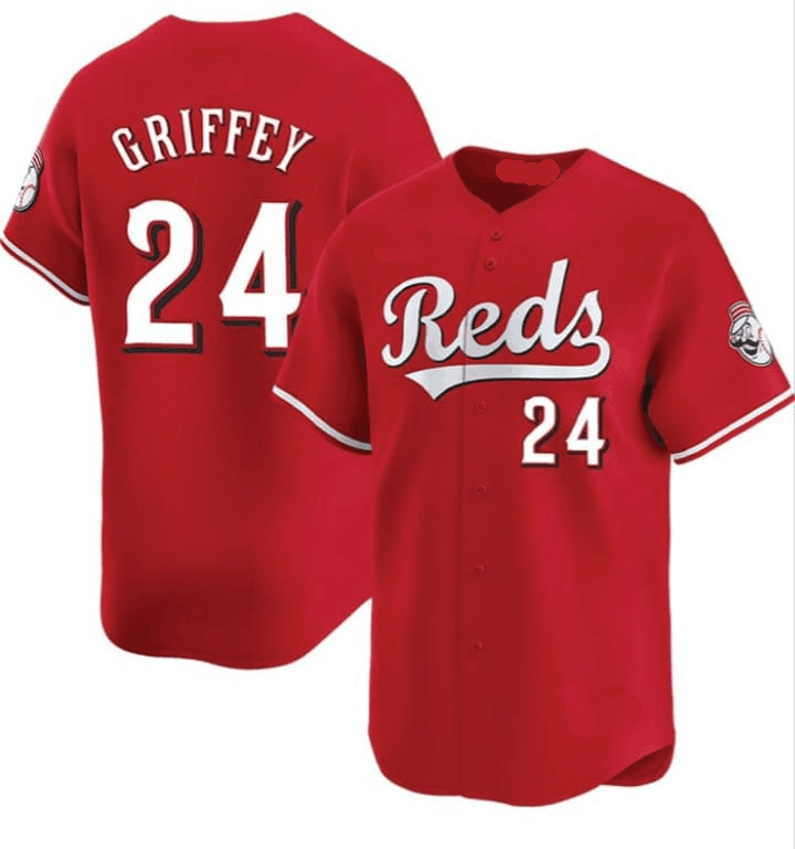 Cincinnati Reds #24 Ken Griffey Jr Red Alt Limited Stitched Baseball Jersey - Main View