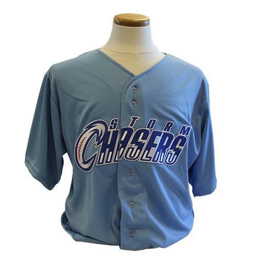 Custom Omaha Storm Chasers Replica Powder Blue Alternate Stitched Baseball Jersey - Main View