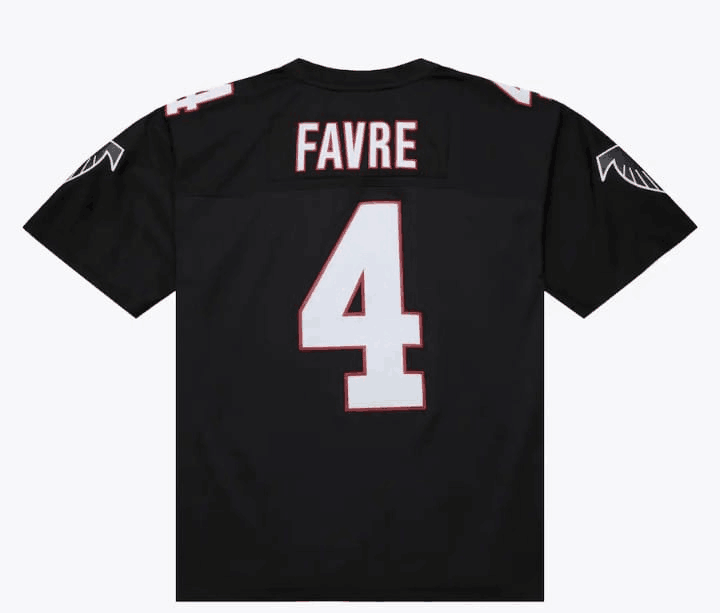 A.Falcons #4 Brett Favre Mitchell & Ness Black 1991 Legacy Player Stitched American Football Jerseys - Main View