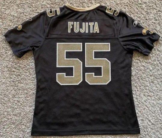 NO.Saints #55 Scott Fujita Black Stitched American Football Jerseys - Main View