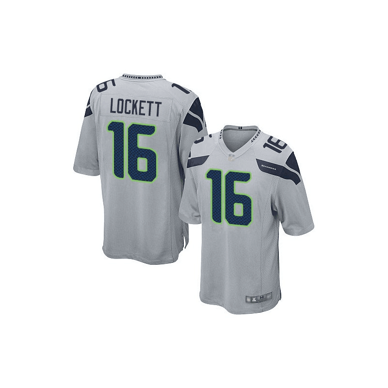 S.Seahawks #16 Tyler Lockett Gray Inverted Team Game Jersey Stitched American Football Jerseys - Main View