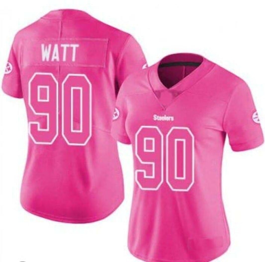 P.Steelers #90 T. J. Watt Limited Pink Rush Fashion Stitched American Football Jerseys - Main View