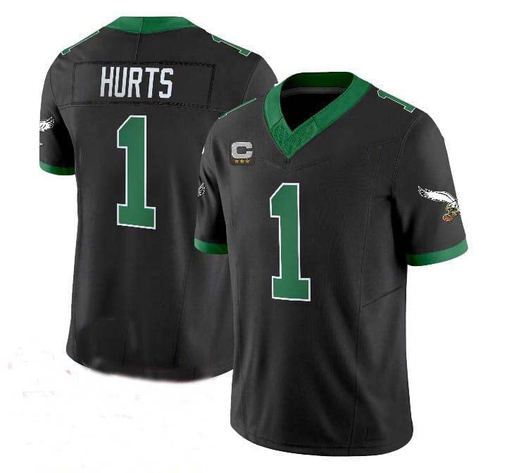 P.Eagles #1 Jalen Hurts Black LIX Vapor F.U.S.E. Limited Jersey - Black Stitched American Football Jerseys - Main View
