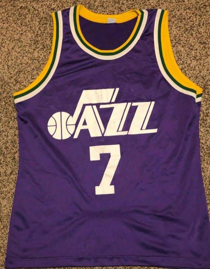 NO.Jazz #7 Pete Maravich Champion - Purple Stitched American Basketball Jersey view 2