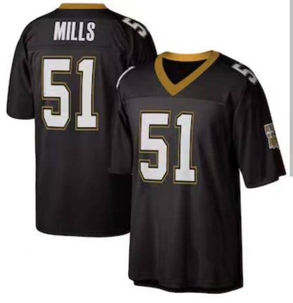 NO.Saints #51 Sam Mills Mitchell & Ness Legacy Stitched American Football Jersey - Main View