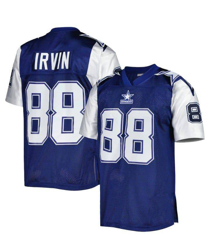 D.Cowboys #88 Michael Irvin Mitchell & Ness Navy 1995 Authentic Throwback Retired Player Jersey American Football Jerseys - Main View