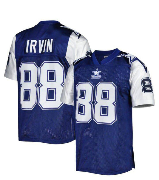 D.Cowboys #88 Michael Irvin Mitchell & Ness Navy 1995 Authentic Throwback Retired Player Jersey American Football Jerseys - Main View