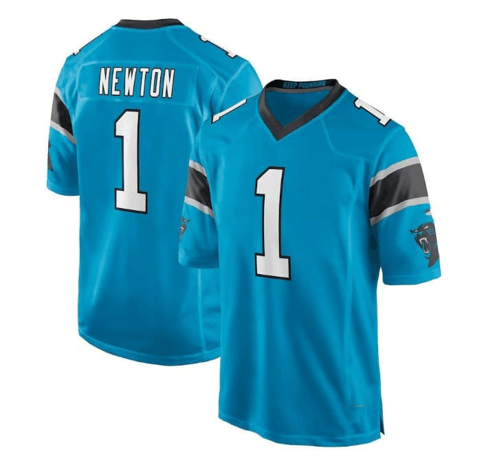 C.Panthers #1 Cam Newton Blue Game Jersey Stitched American Football Jerseys - Main View