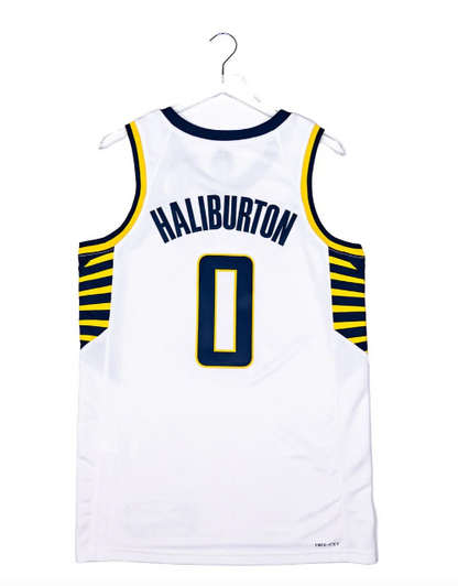 A.Indiana Pacers #0 Tyrese Haliburton Association Swingman Stitched Basketball Jersey - Main View