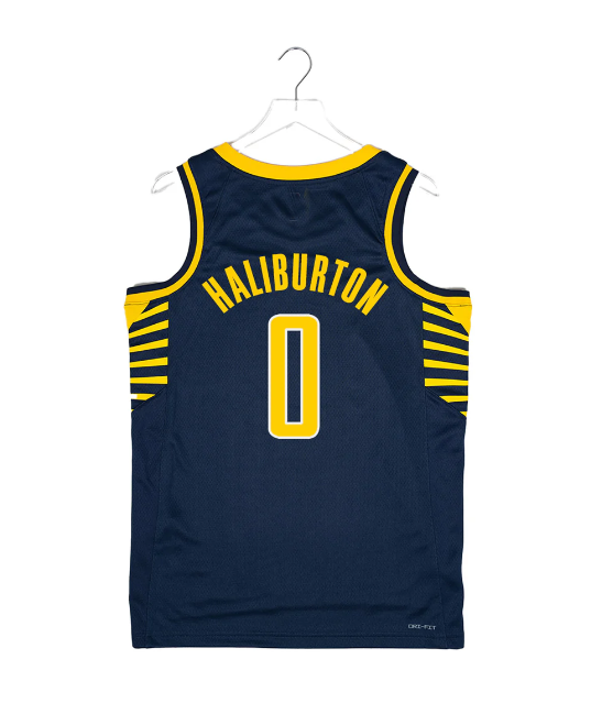A.Indiana Pacers #0 Tyrese Haliburton Navy Association Swingman Stitched Basketball Jersey - Main View