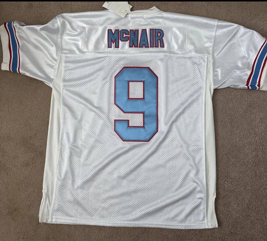 T.Oilers #9 Steve McNair 1997 Mitchell & Ness Game-Worn White Stitched American Football Jerseys - Main View
