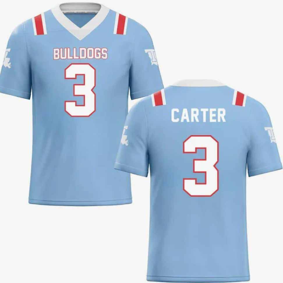 #3 Louisiana Tech Bulldogs Carter Stitched American College Jerseys - Main View