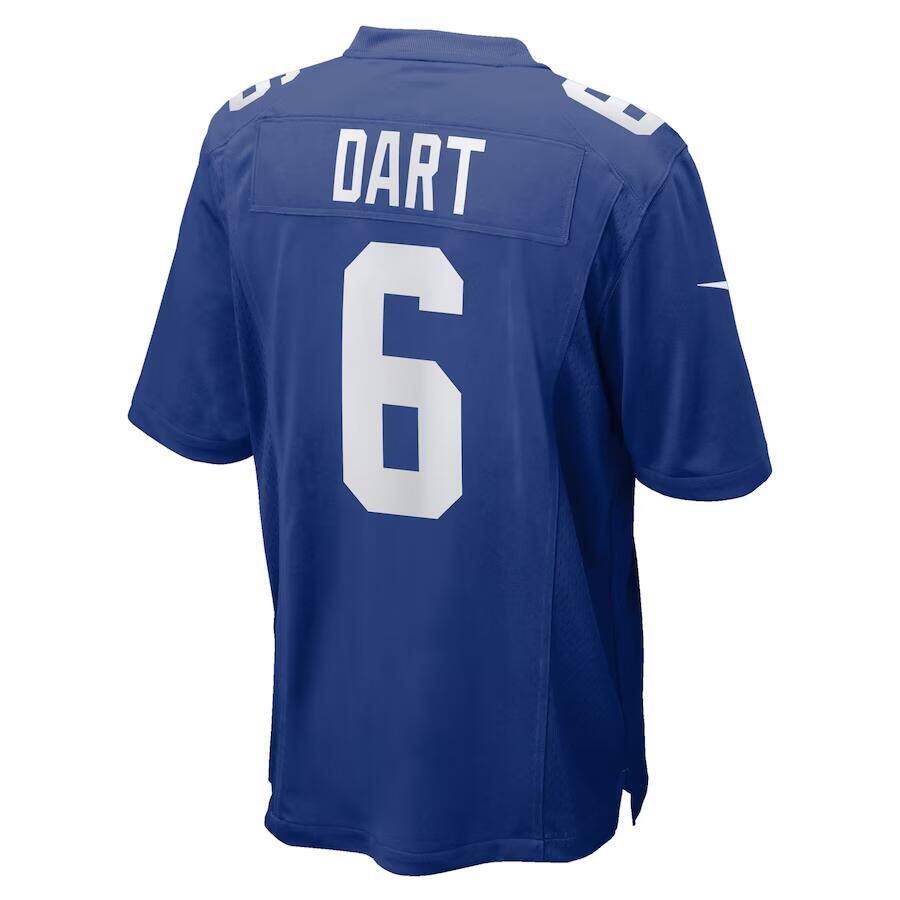 NY.Giants #6 Jaxson Dart Royal 2025 Draft First Round Pick Game Stitched American Football Jerseys - Main View