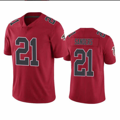 A.Falcons #21 Deion Sanders Red Color Rush Vapor Untouchable Retired Player Limited Stitched American Football Jerseys - Main View