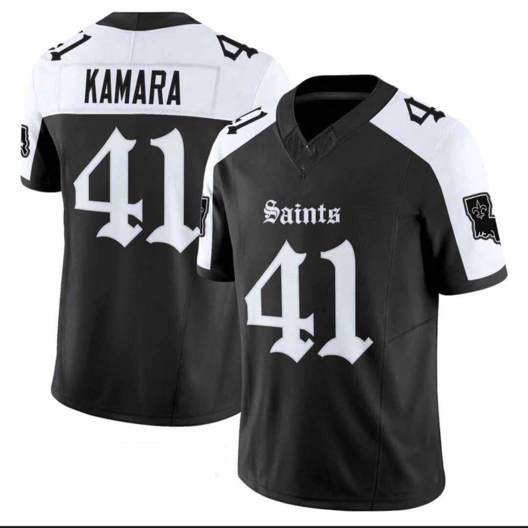NO.Saints #41 Alvin Kamara Gothic Lone Star Edition' Vapor Limited Jersey - All Stitched American Football Jerseys - Main View