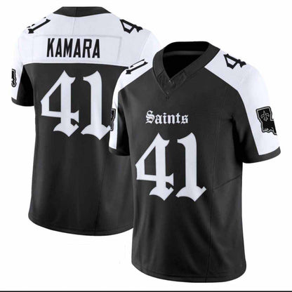 NO.Saints #41 Alvin Kamara Gothic Lone Star Edition' Vapor Limited Jersey - All Stitched American Football Jerseys - Main View