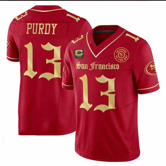 SF.49ers #13 Brock Purdy Red Game Jersey Stitched American Football Jerseys - Main View