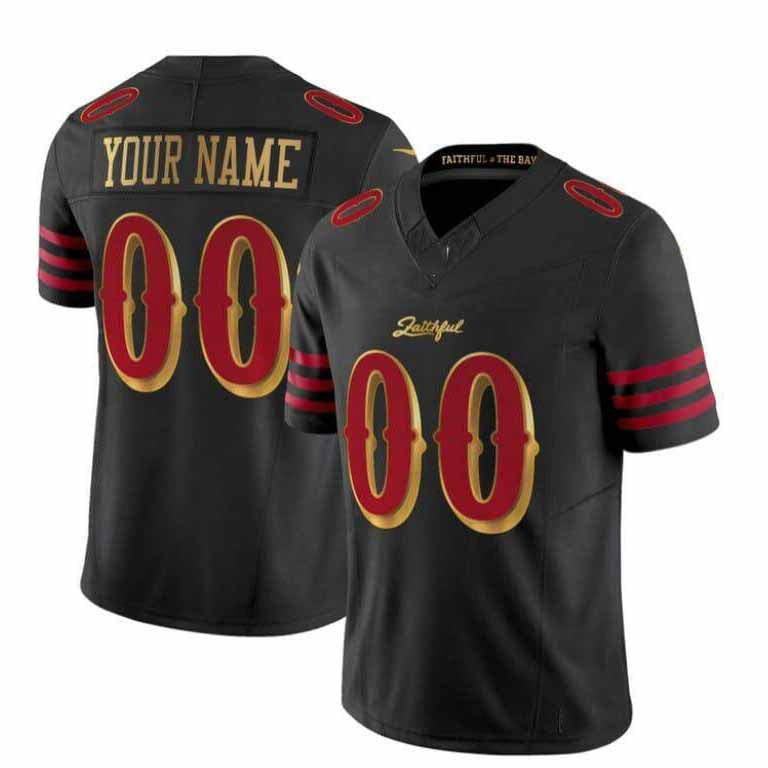 Custom SF.49ers Black 2025 “Rivalries” Vapor Limited Stitched American Football Jerseys - Main View