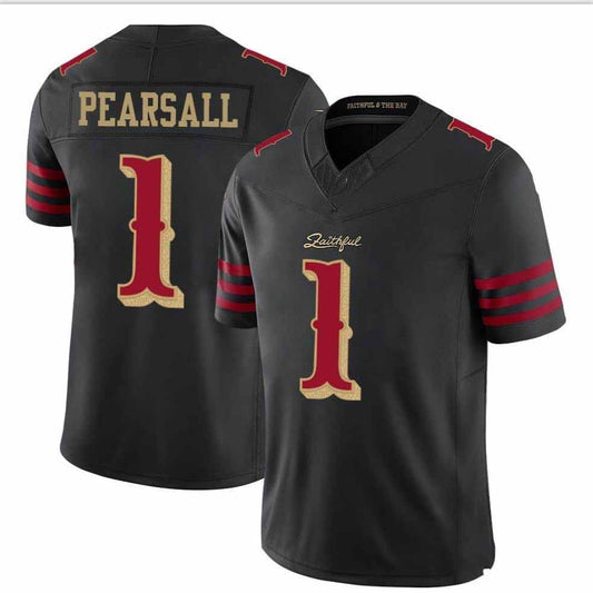 SF.49ers #1 Ricky Pearsall 2025 Rivalries Collection Limited Jersey - Black Stitched American Football Jerseys - Main View